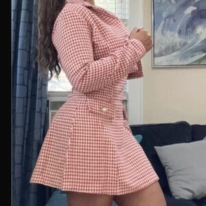 RED AND WHITE PLAID SET